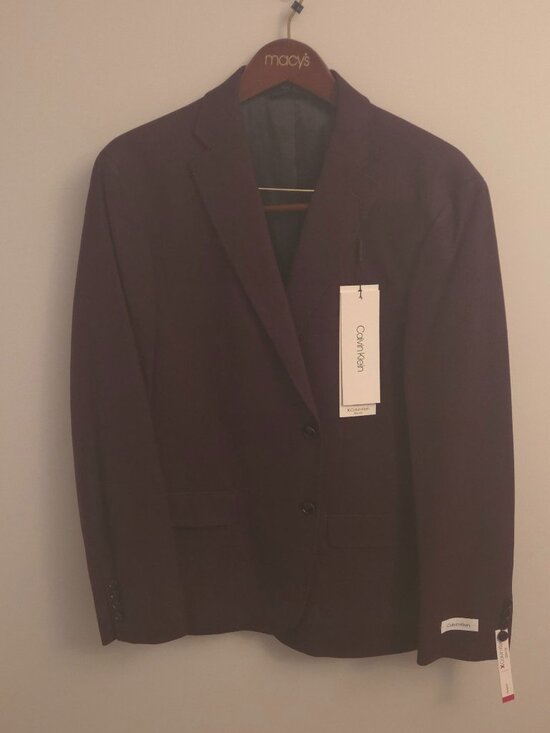 Calvin Klein Other - Calvin Klein Burgundy Slim Fit Stretch Blazer Men’s Jacket – New With Tags